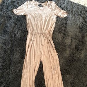 Tan full length jumpsuit
